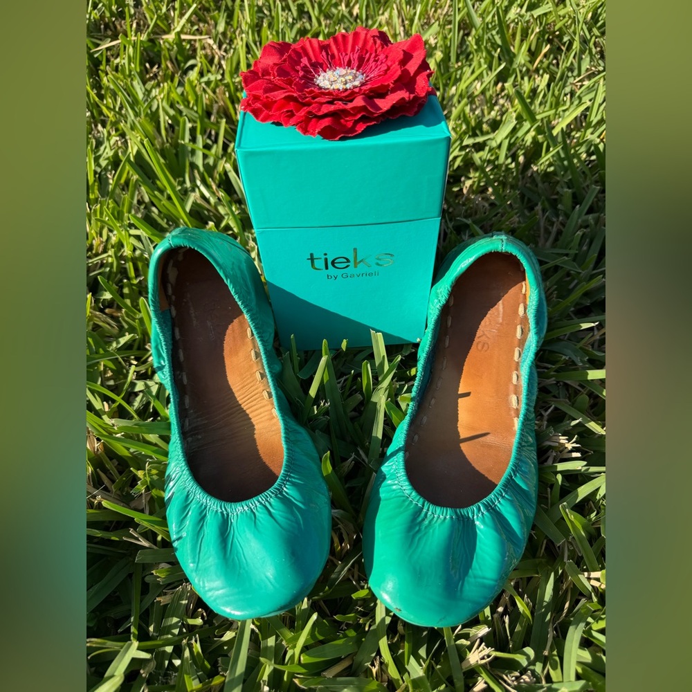 Tieks by Gavrieli Teal Patent Full Grain Leather Ballet Flats